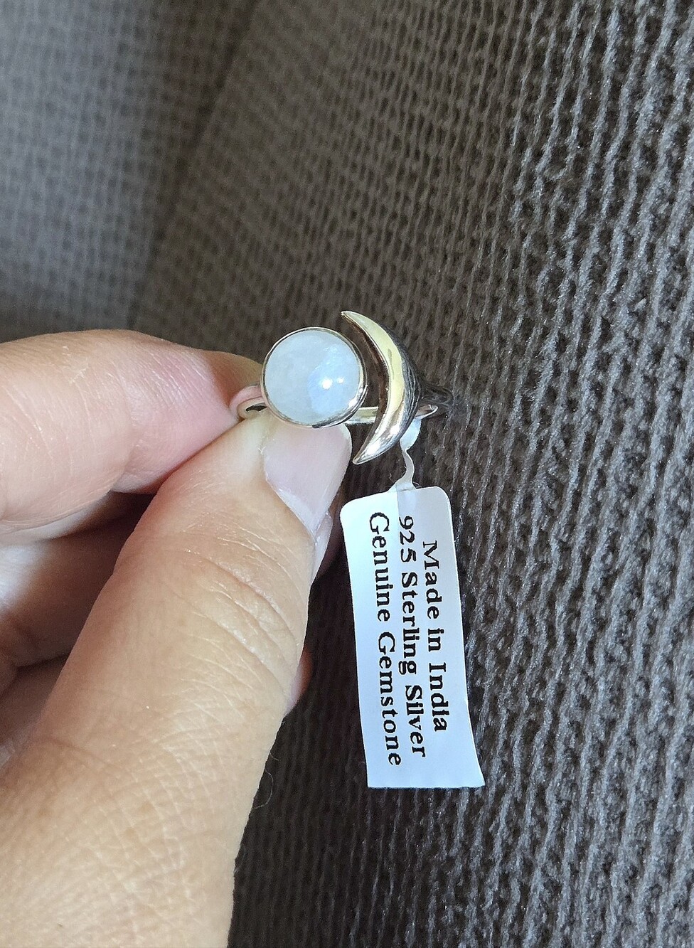 Shivam Moonstone and Silver🤍 Crescent Moon🌙 Ring💍